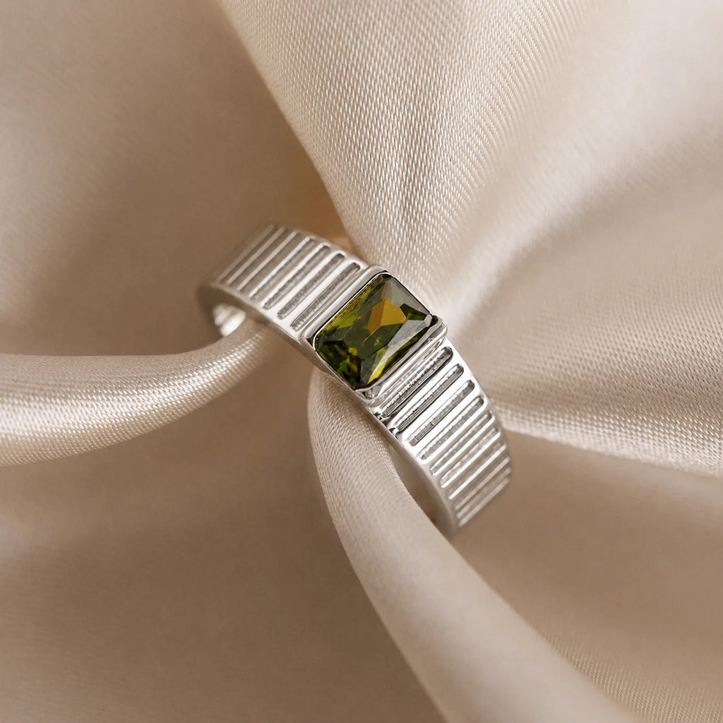 The Olive Peridot Signet Ring