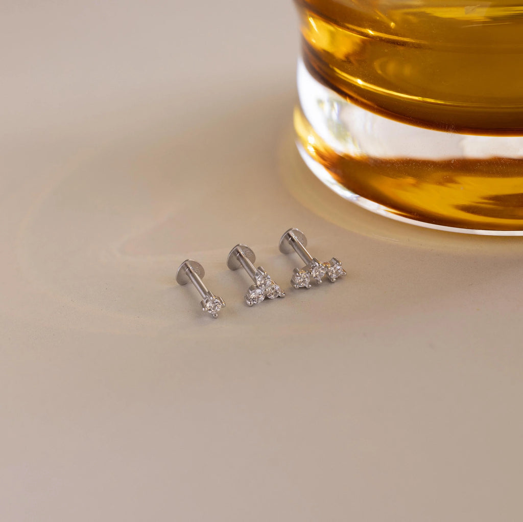 Constellation Flat Back Stud Set Silver 18K Gold Plated