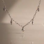 Ocean Charm Necklace Silver 18K Gold Plated