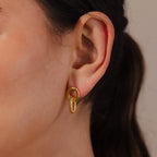 Twisted Link Earrings Silver 18K Gold Plated