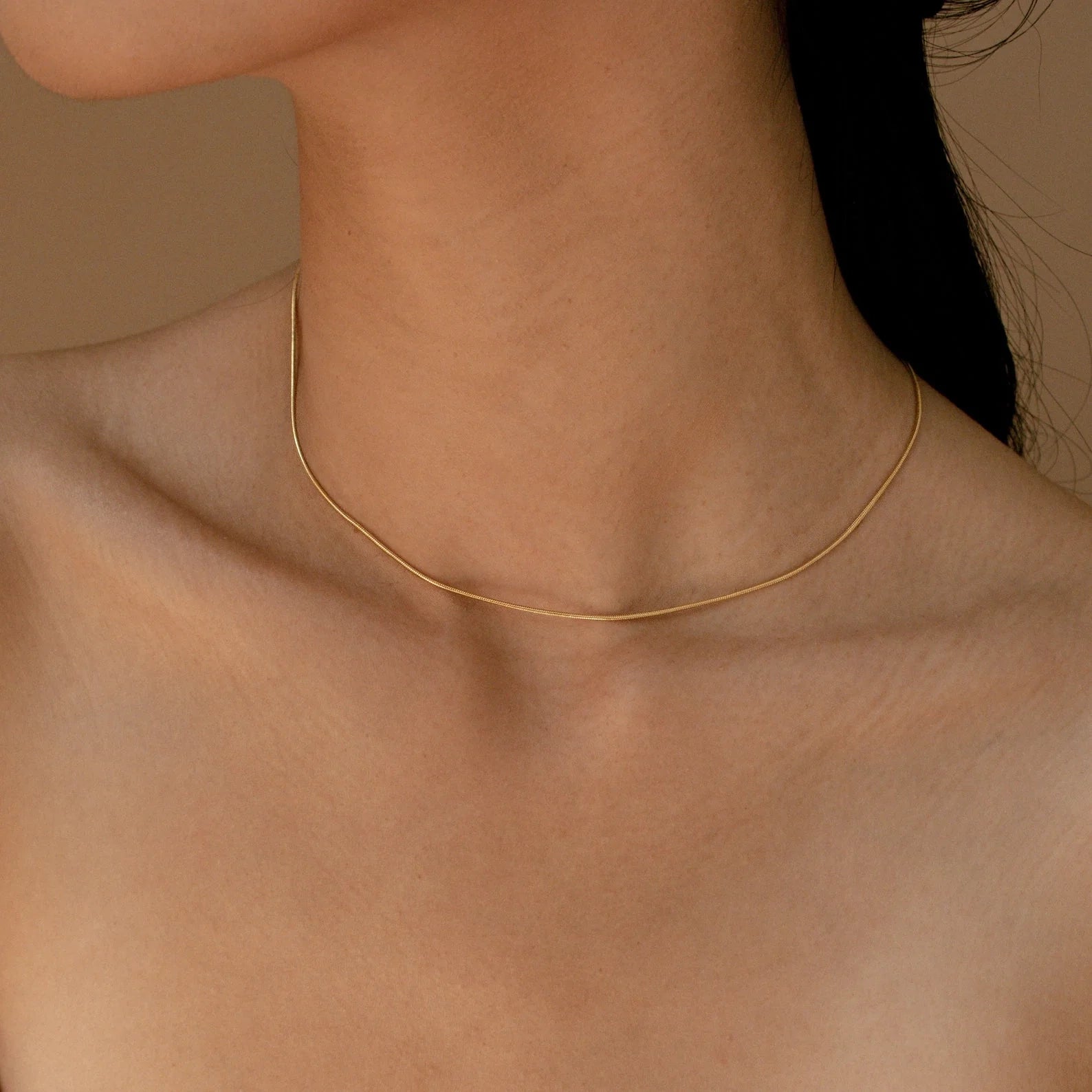 Alice Thin Snake Chain Silver 18K Gold Plated