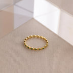 Dainty Marquise Emerald Ring Silver 18K Gold Plated