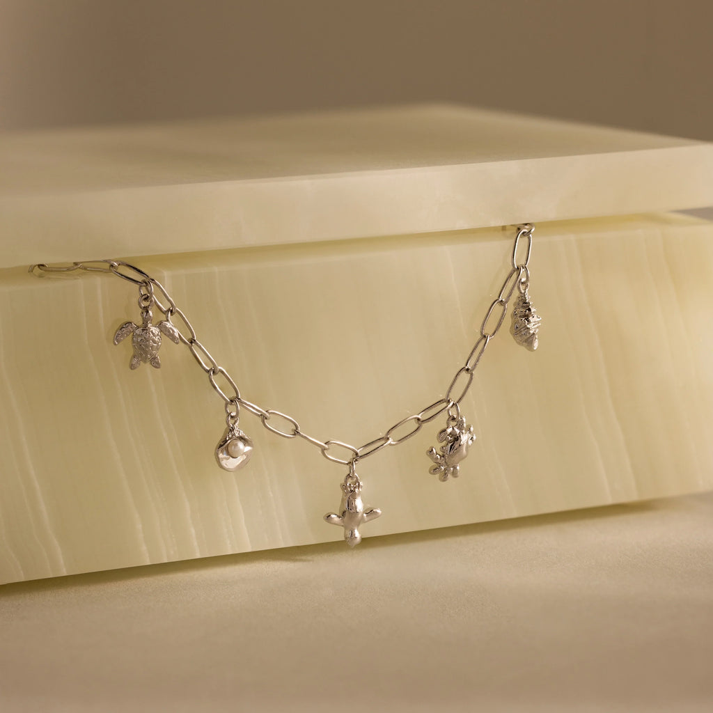 Seaside Charm Bracelet Silver 18K Gold Plated