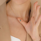 Maia Emerald Necklace Silver 18K Gold Plated