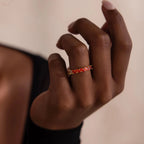 Garnet Marquise Ombre Ring Silver 18K Gold Plated
