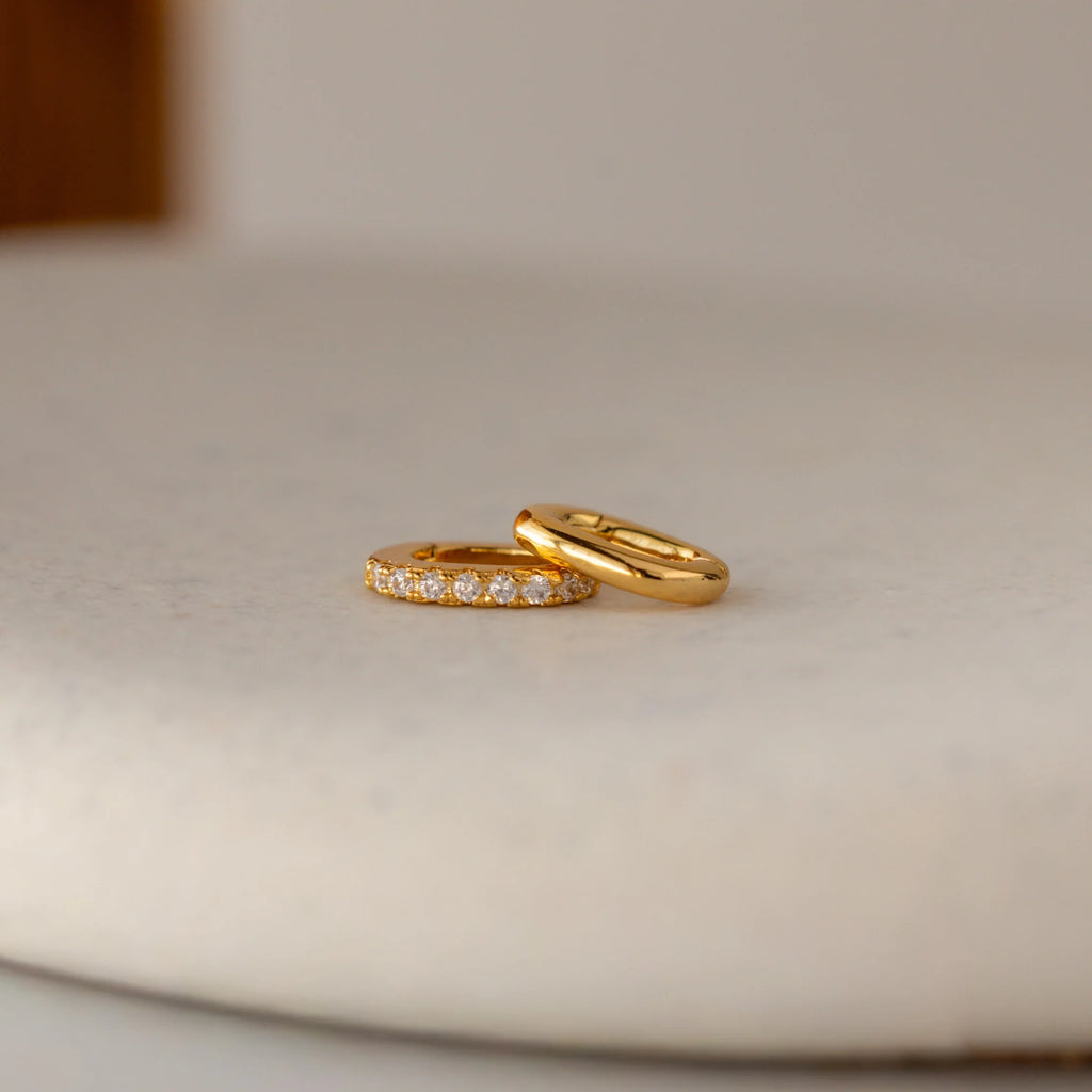 Diamond Ring Locks with Hinge Clasp Silver 18K Gold Plated