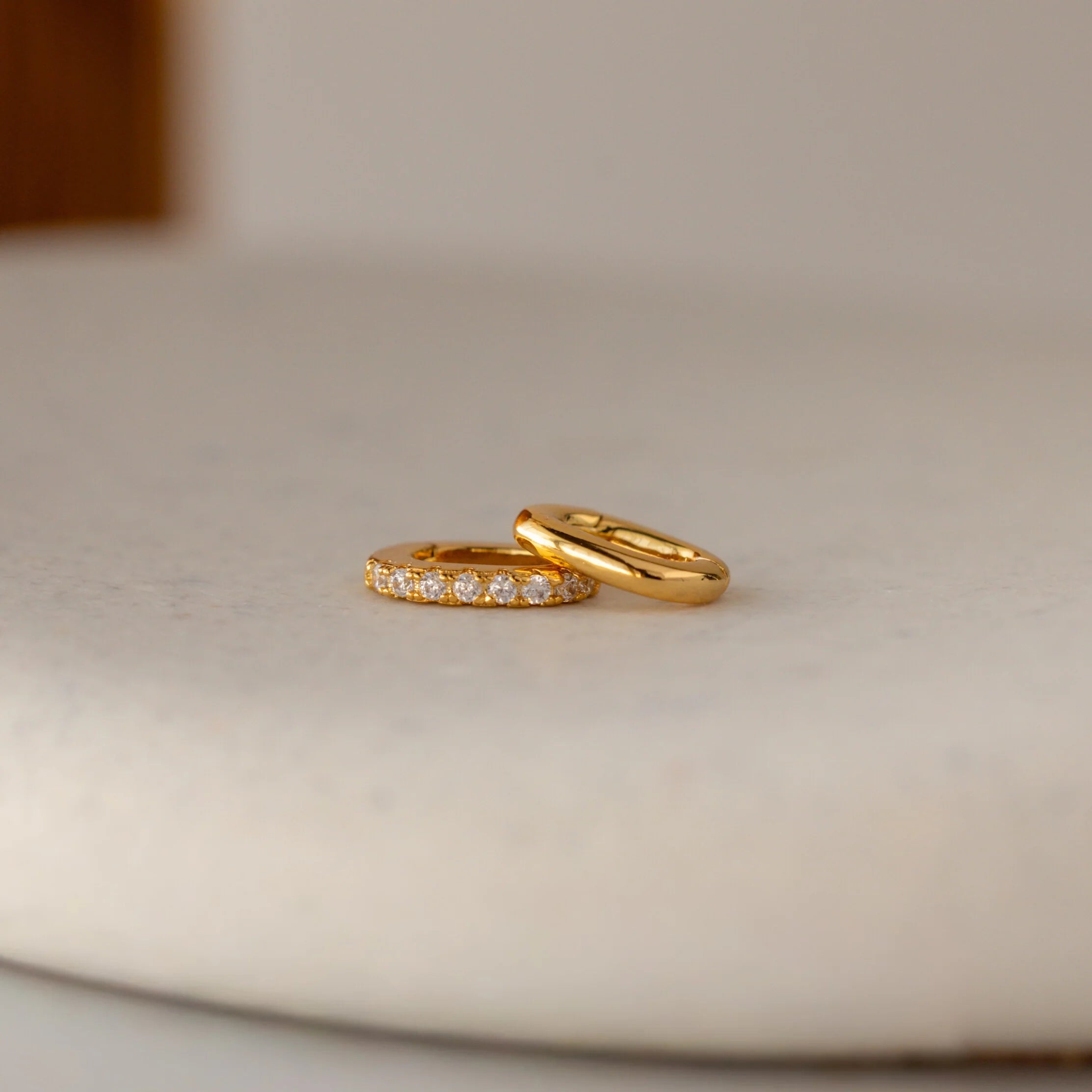 Diamond Ring Locks with Hinge Clasp Silver 18K Gold Plated