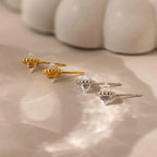 Beaded Herkimer Studs Silver 18K Gold Plated