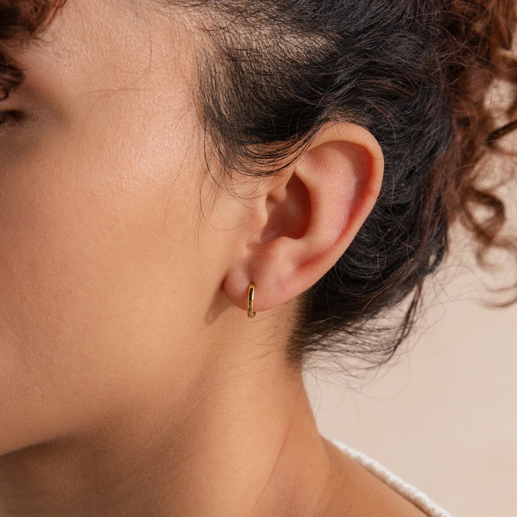 8mm Dainty Huggies Silver 18K Gold Plated