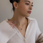 Pave Duo Circle Necklace Silver 18K Gold Plated