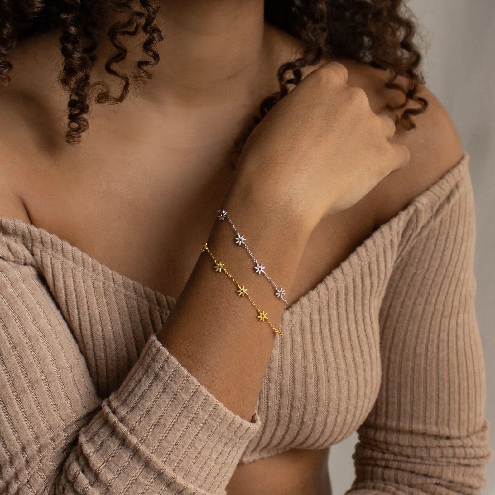 Flower Child Bracelet Silver 18K Gold Plated