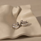 Duo Pave Dome Studs Silver 18K Gold Plated