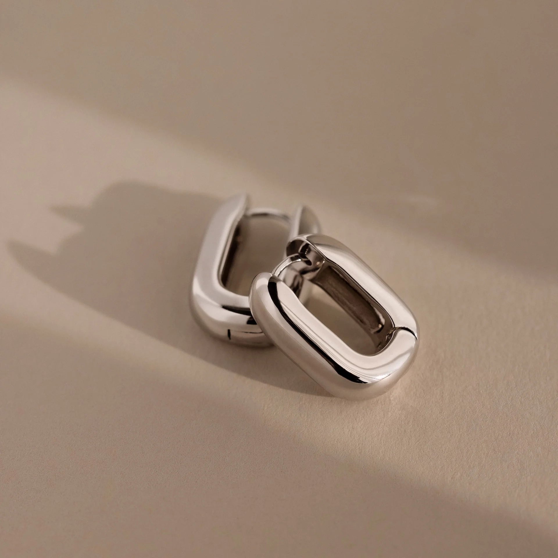Bold Link Hoops Silver 18K Gold Plated