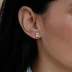 Emerald Diamond Stud Earrings Silver 18K Gold Plated