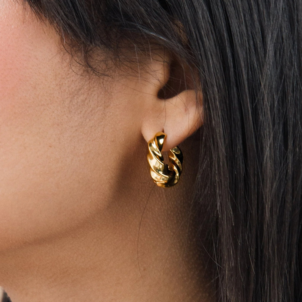Diana Hoops Silver 18K Gold Plated