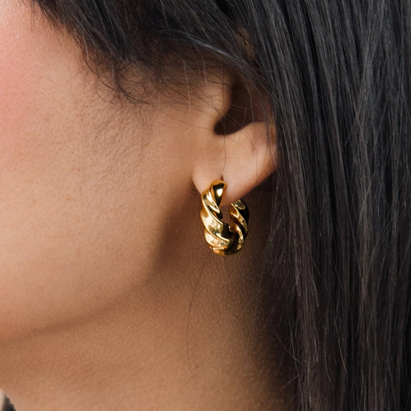 Diana Hoops Silver 18K Gold Plated