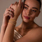 Diamond Heart Tennis Bracelet Silver 18K Gold Plated