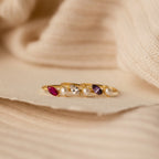 Marquise Birthstone Pearl Ring Silver 18K Gold Plated