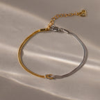 Mixed Metal Knot Bracelet in Silver 18K Gold Plated