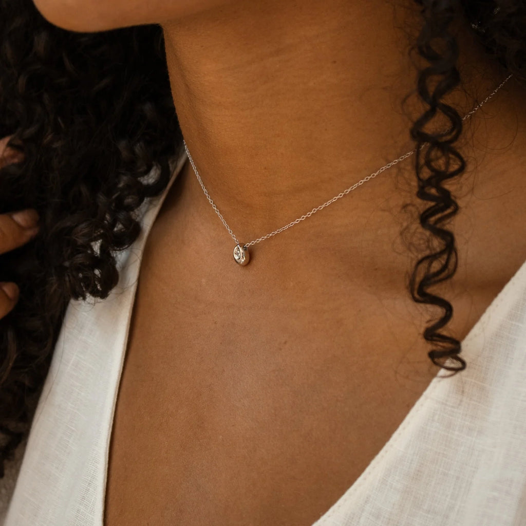 Diamond Nugget Necklace Silver 18K Gold Plated