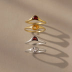 Sculpted Toi et Moi Ring Set Silver 18K Gold Plated