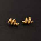 Twisted Snake Studs Silver 18K Gold Plated