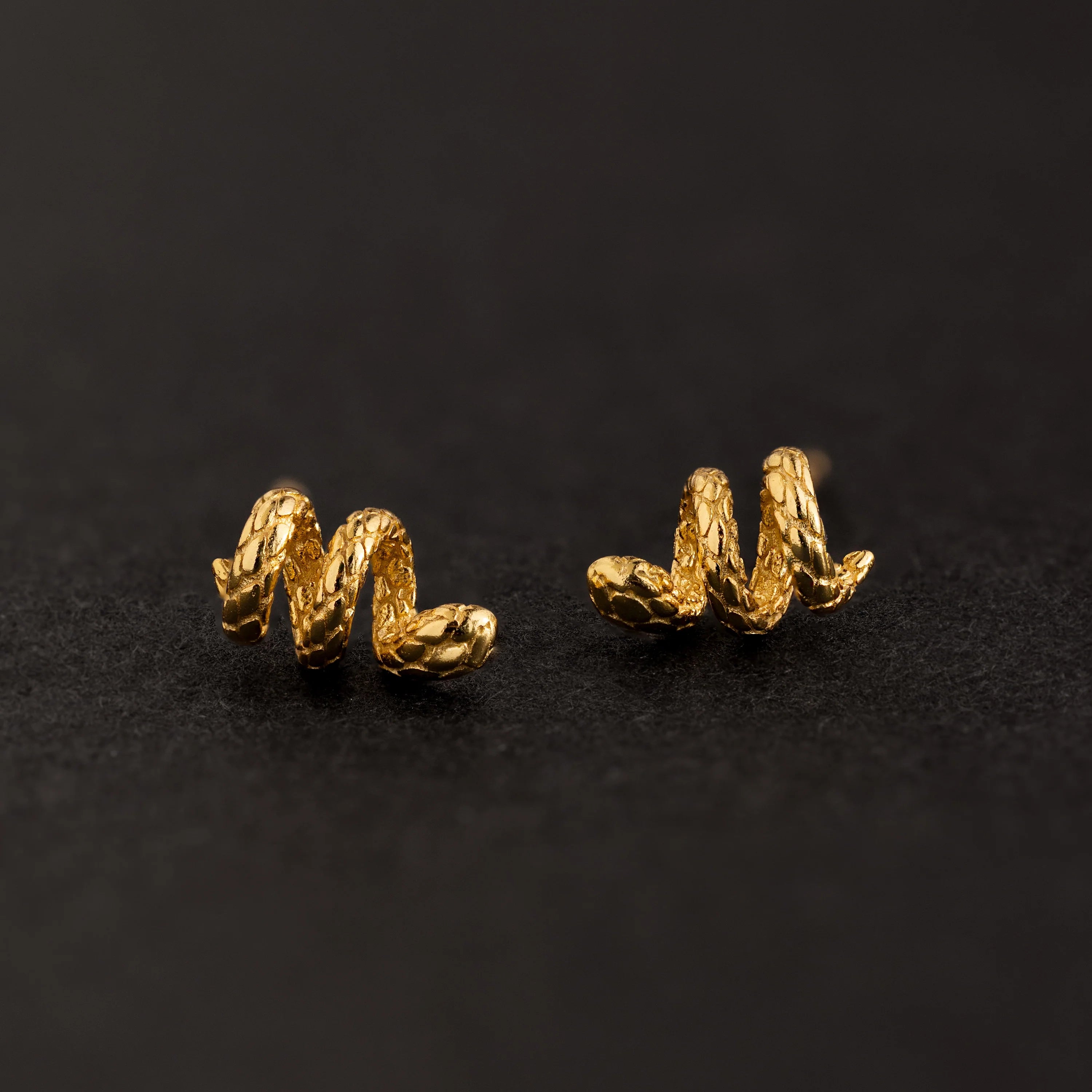 Twisted Snake Studs Silver 18K Gold Plated