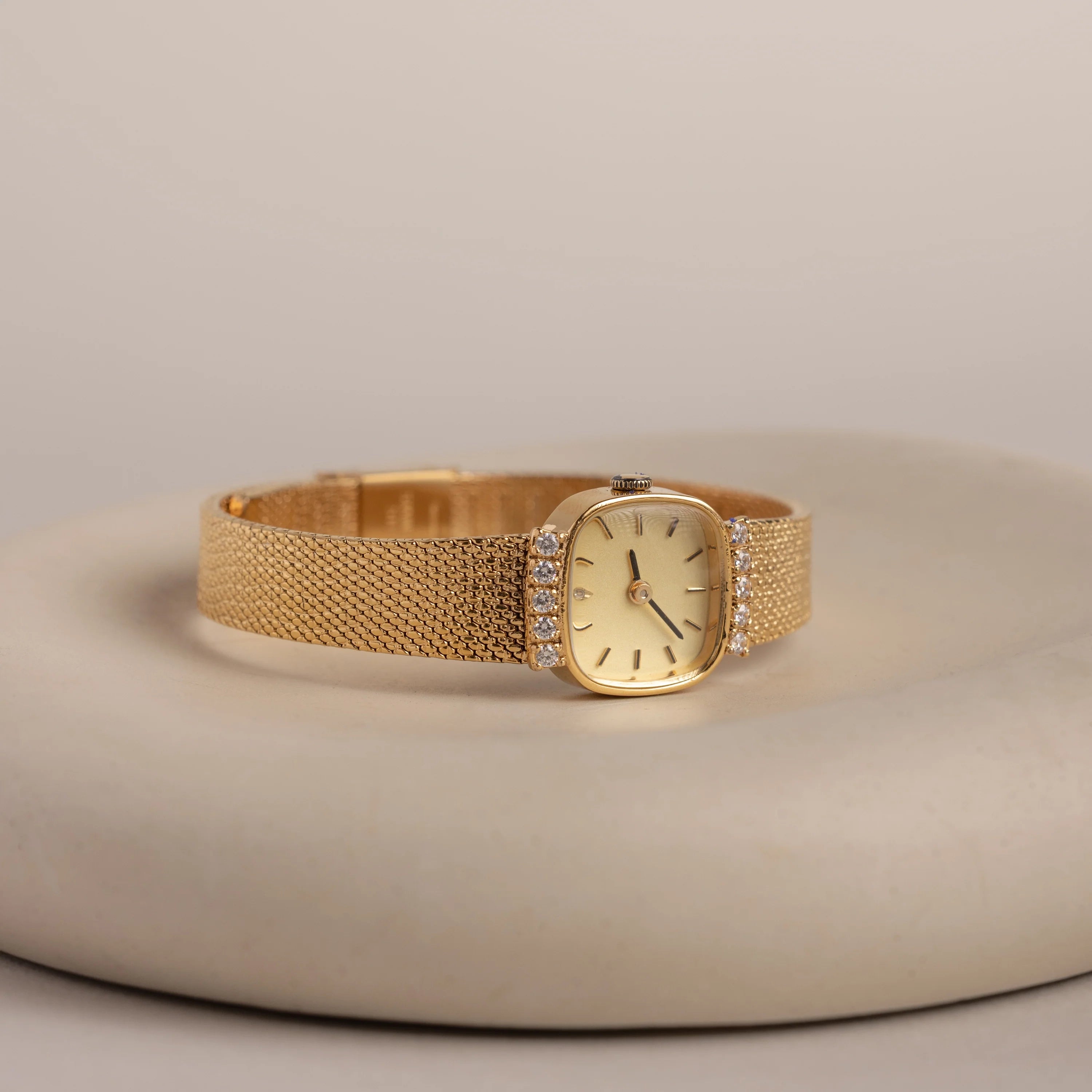 Square Timepiece Silver & 18K Gold Plated