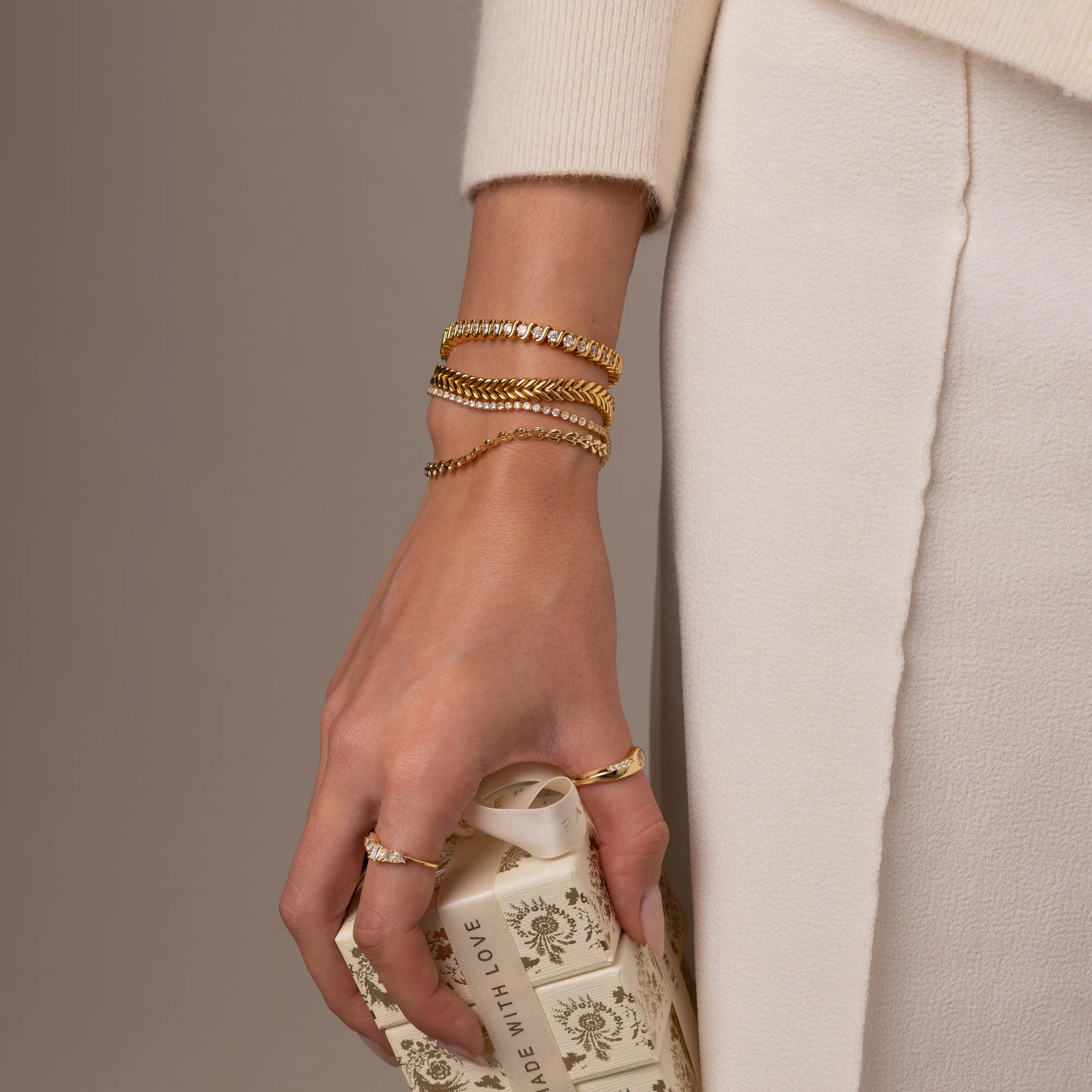 Diamond Tennis Bracelet Silver 18K Gold Plated