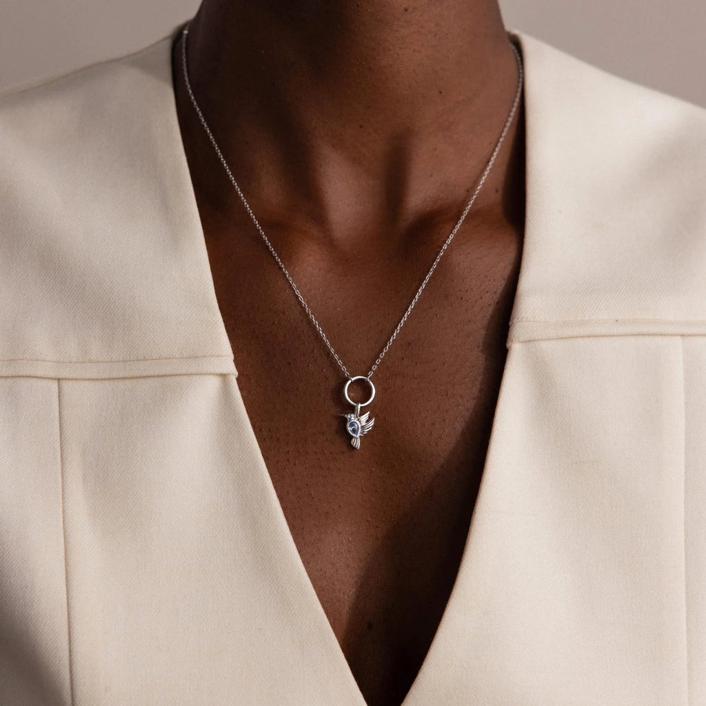 Hummingbird Charm Silver 18K Gold Plated
