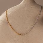 Love Knot Chain Necklace Silver 18K Gold Plated