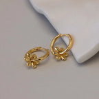 Flower Charm Huggies Silver 18K Gold Plated