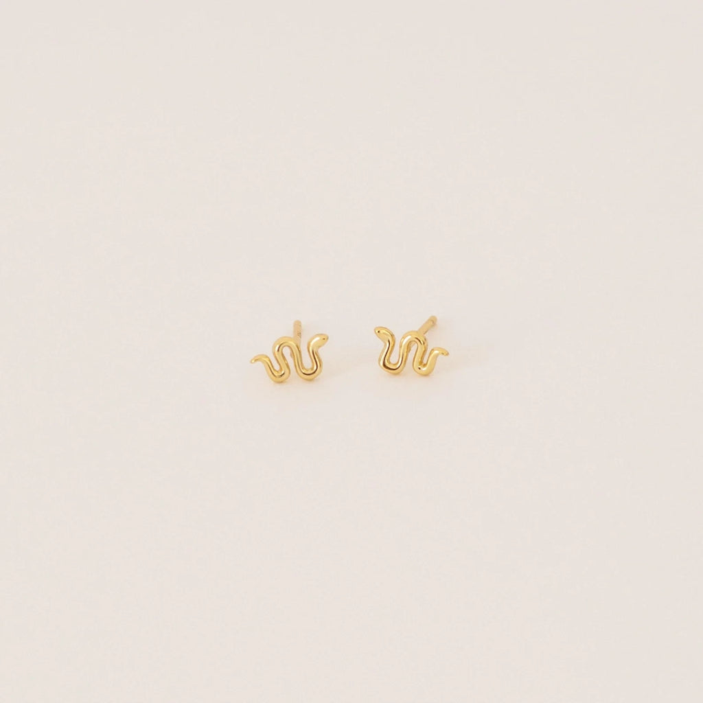 Tiny Python Studs Silver 18K Gold Plated