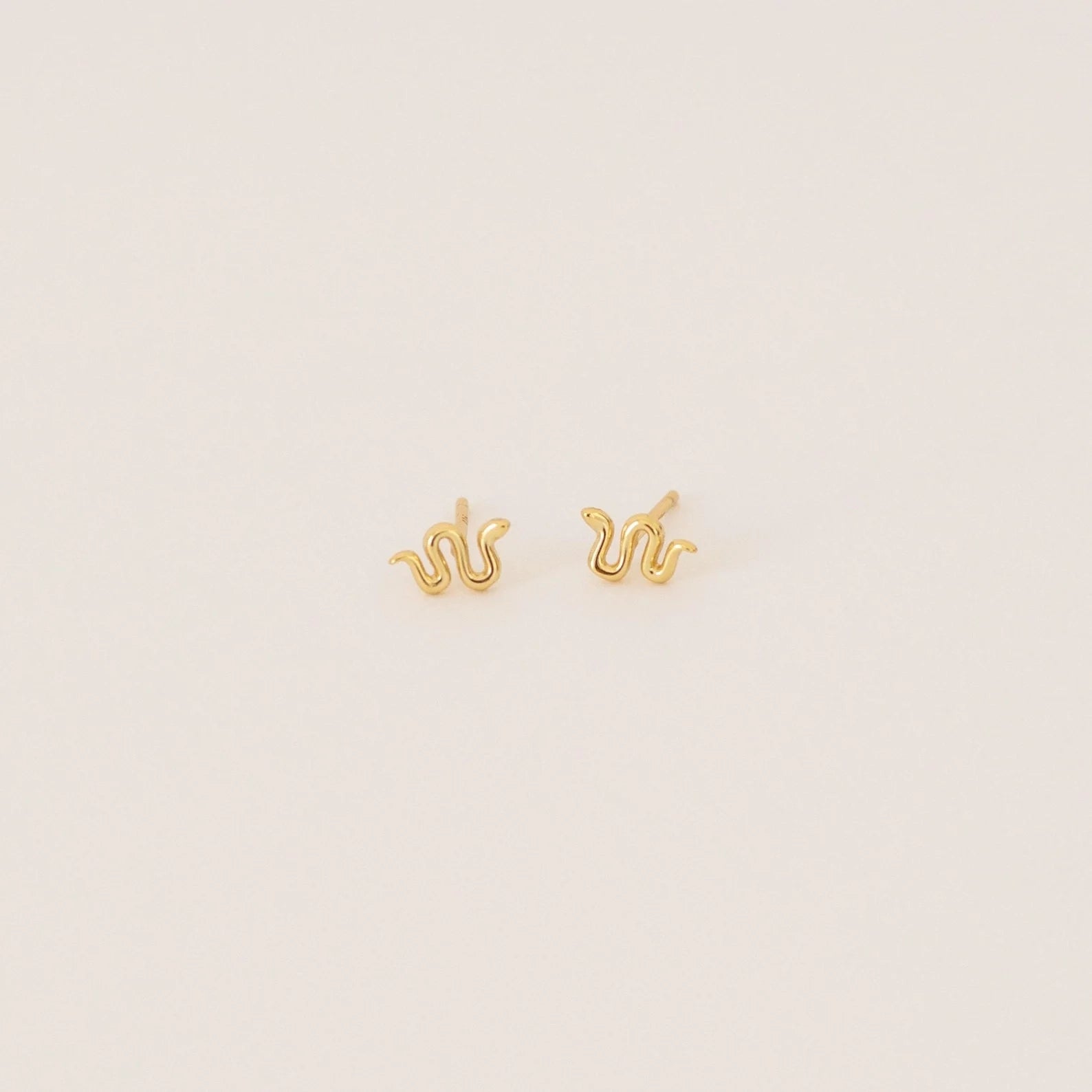 Tiny Python Studs Silver 18K Gold Plated