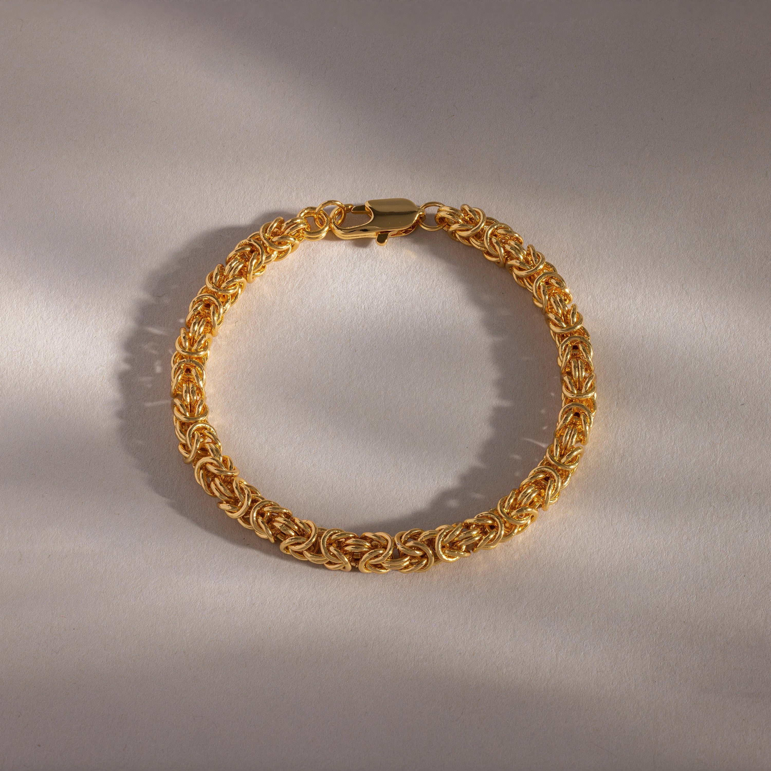 Bold Byzantine Bracelet Silver 18K Gold Plated