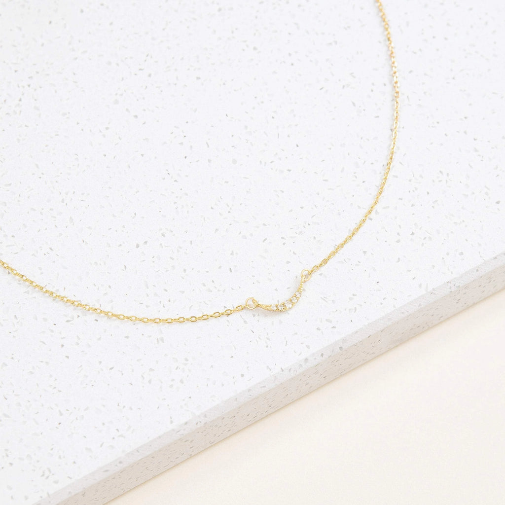 Lucia Pave Necklace Silver 18K Gold Plated