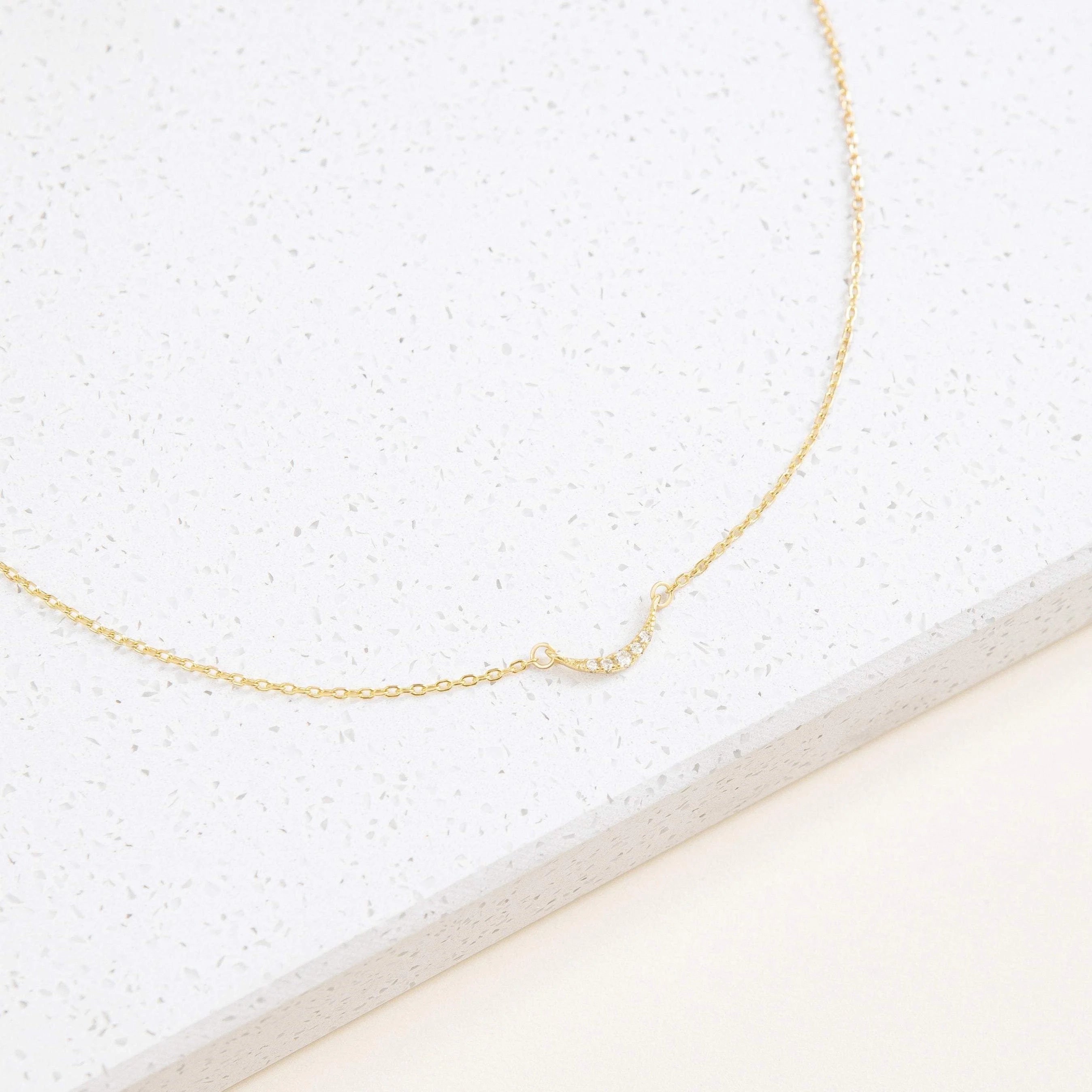 Lucia Pave Necklace Silver 18K Gold Plated