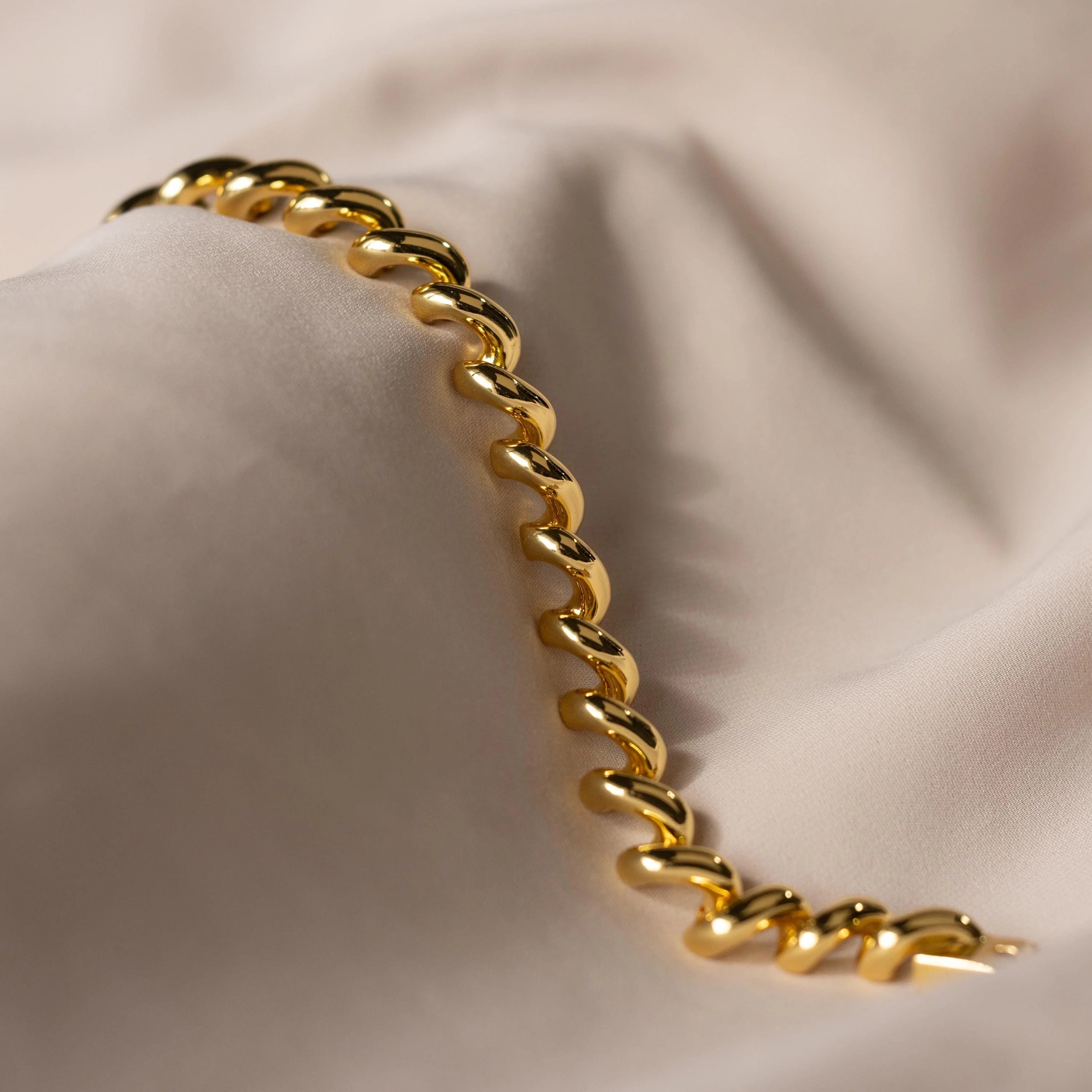 Twisted Chain Bracelet Silver 18K Gold Plated
