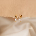 Dainty Knot Pearl Earrings Silver 18K Gold Plated