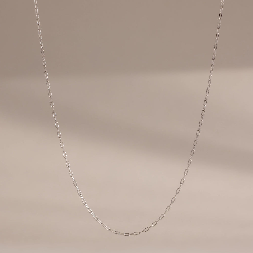 Dainty Paperclip Necklace Silver 18K Gold Plated