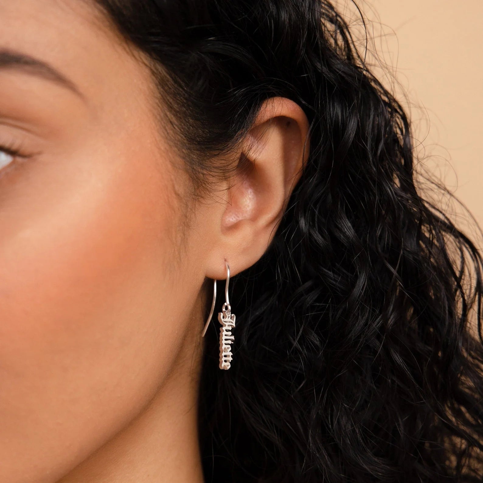 Vertical Dangling Name Earrings