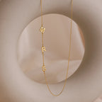 Sideways Initial Necklace Silver 18K Gold Plated