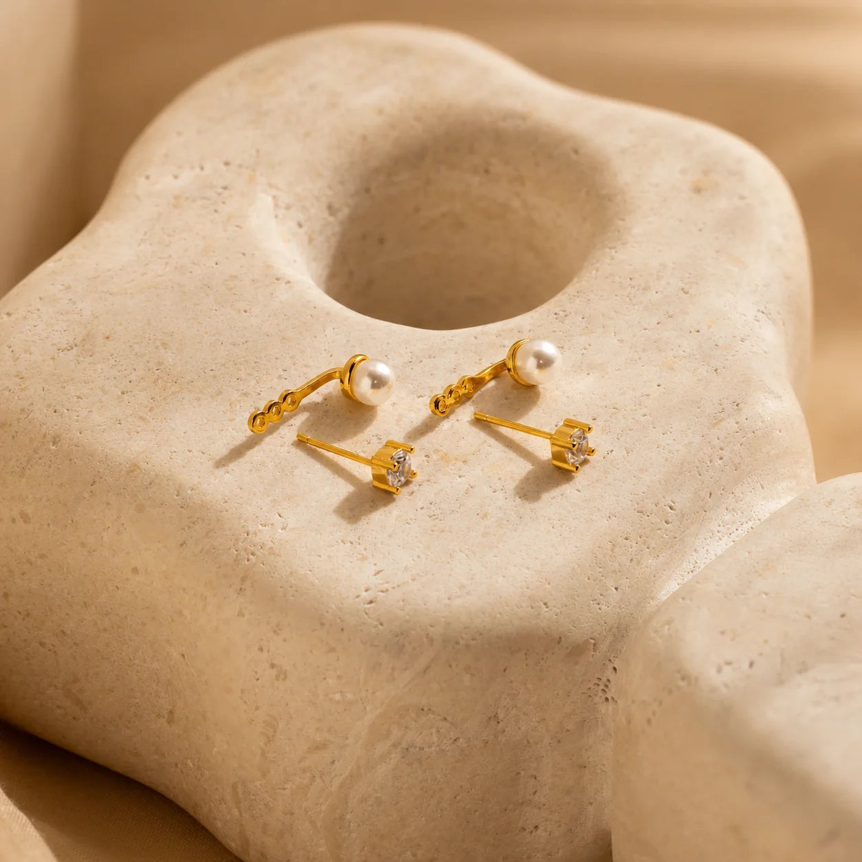 Diamond Pearl Ear Jackets