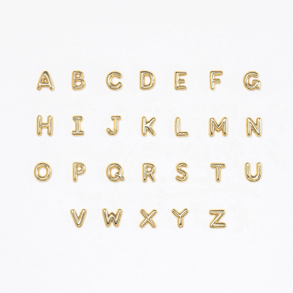 Bubble Letter Studs Silver 18K Gold Plated