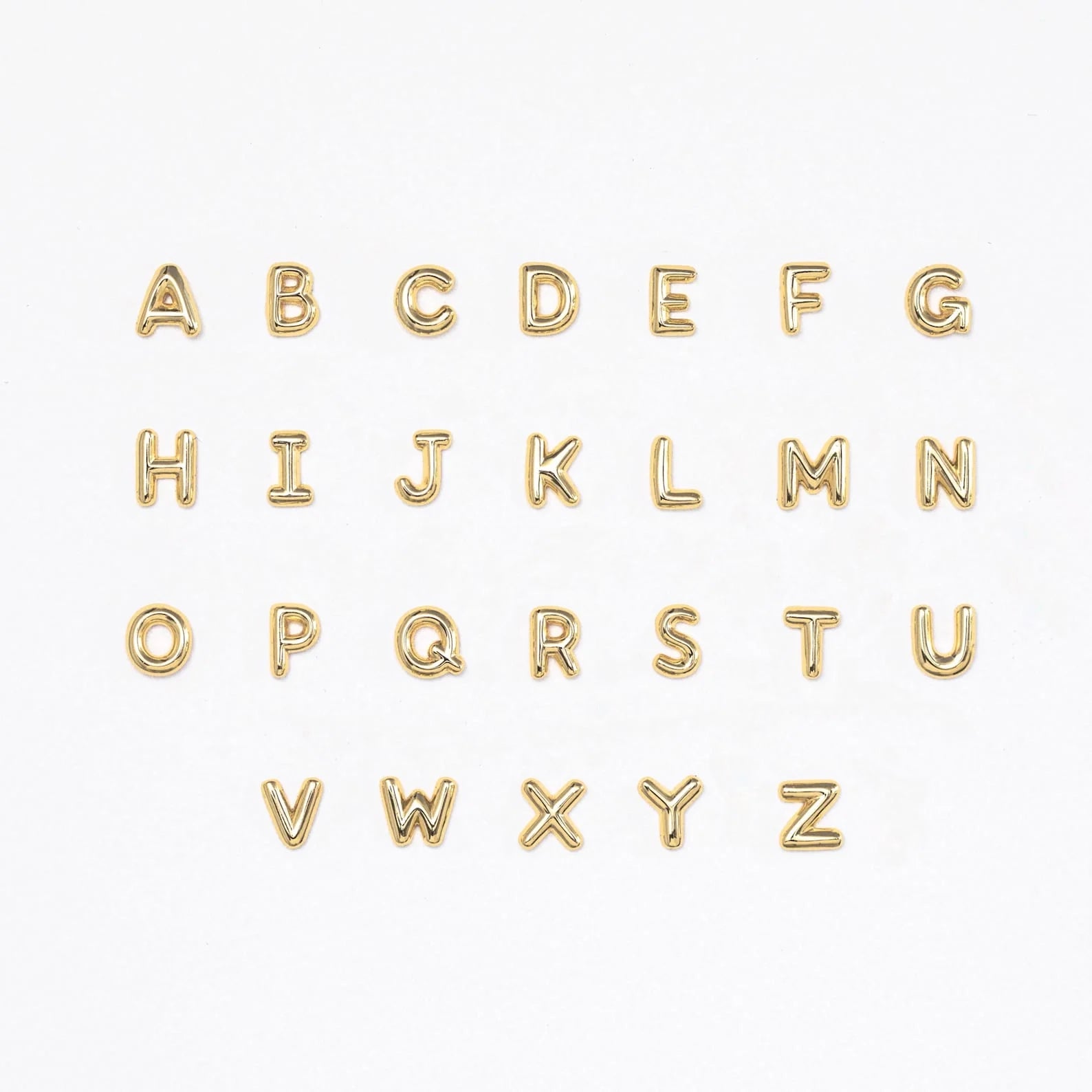 Bubble Letter Studs Silver 18K Gold Plated