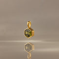 Hexagon Peridot Charm Silver 18K Gold Plated