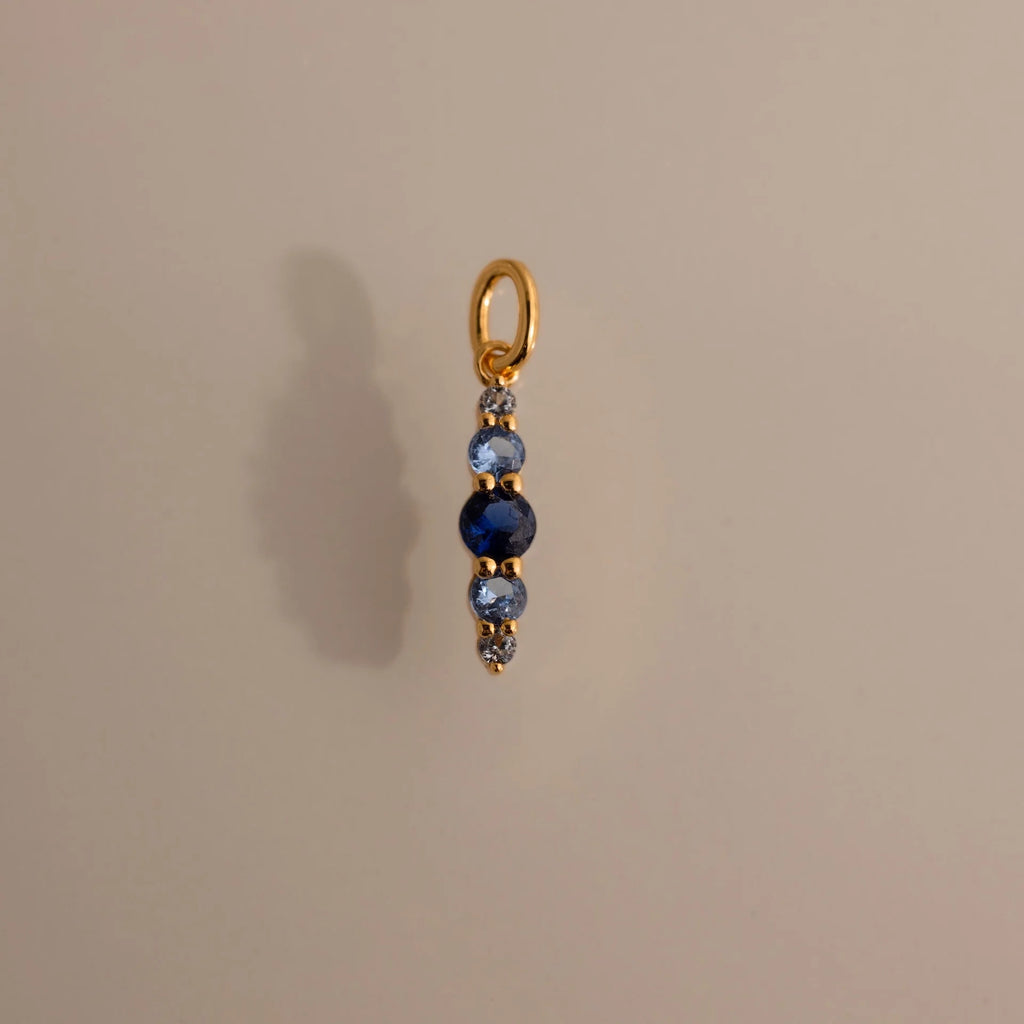 Ombre Lace Blue Zircon Charm Silver 18K Gold Plated