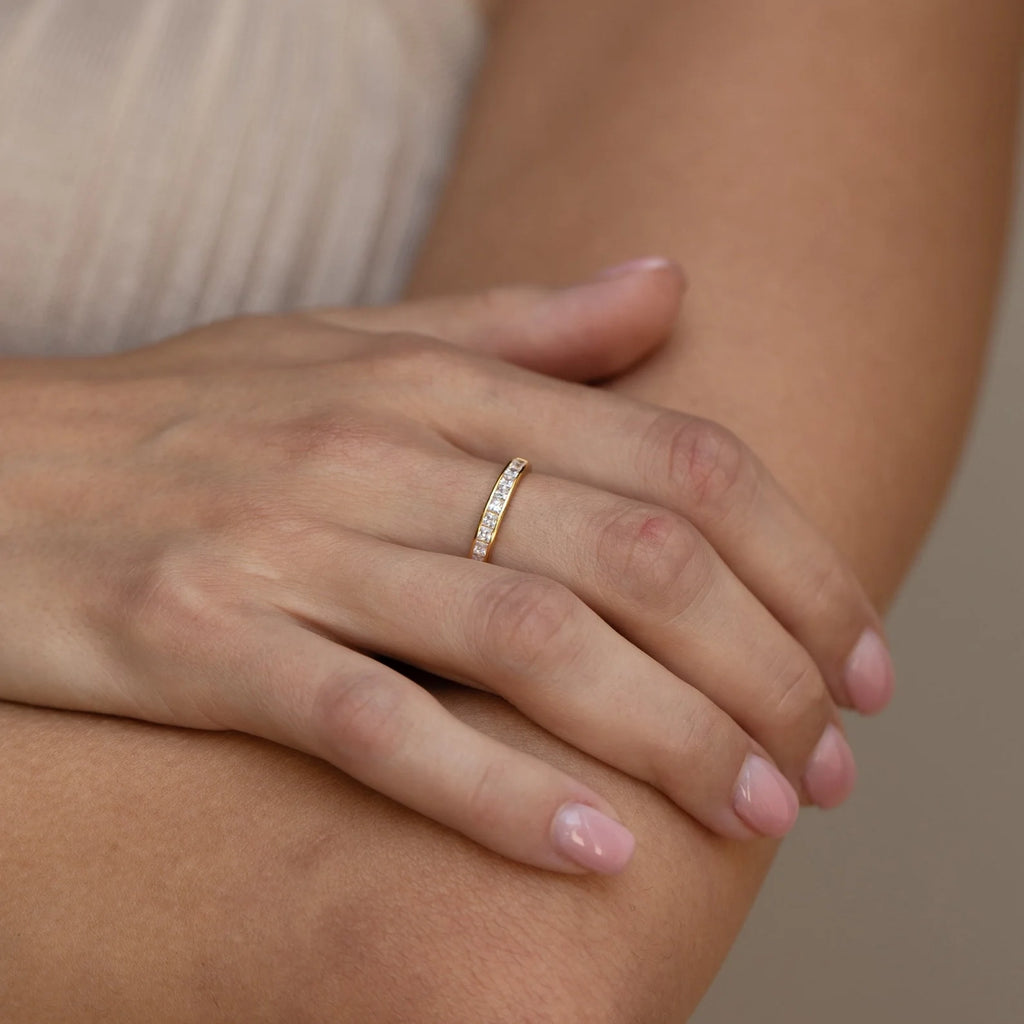 Evermore Diamond Band Silver 18K Gold Plated