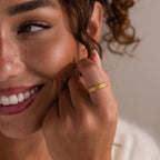 Organic Fingerprint Band Silver 18K Gold Plated