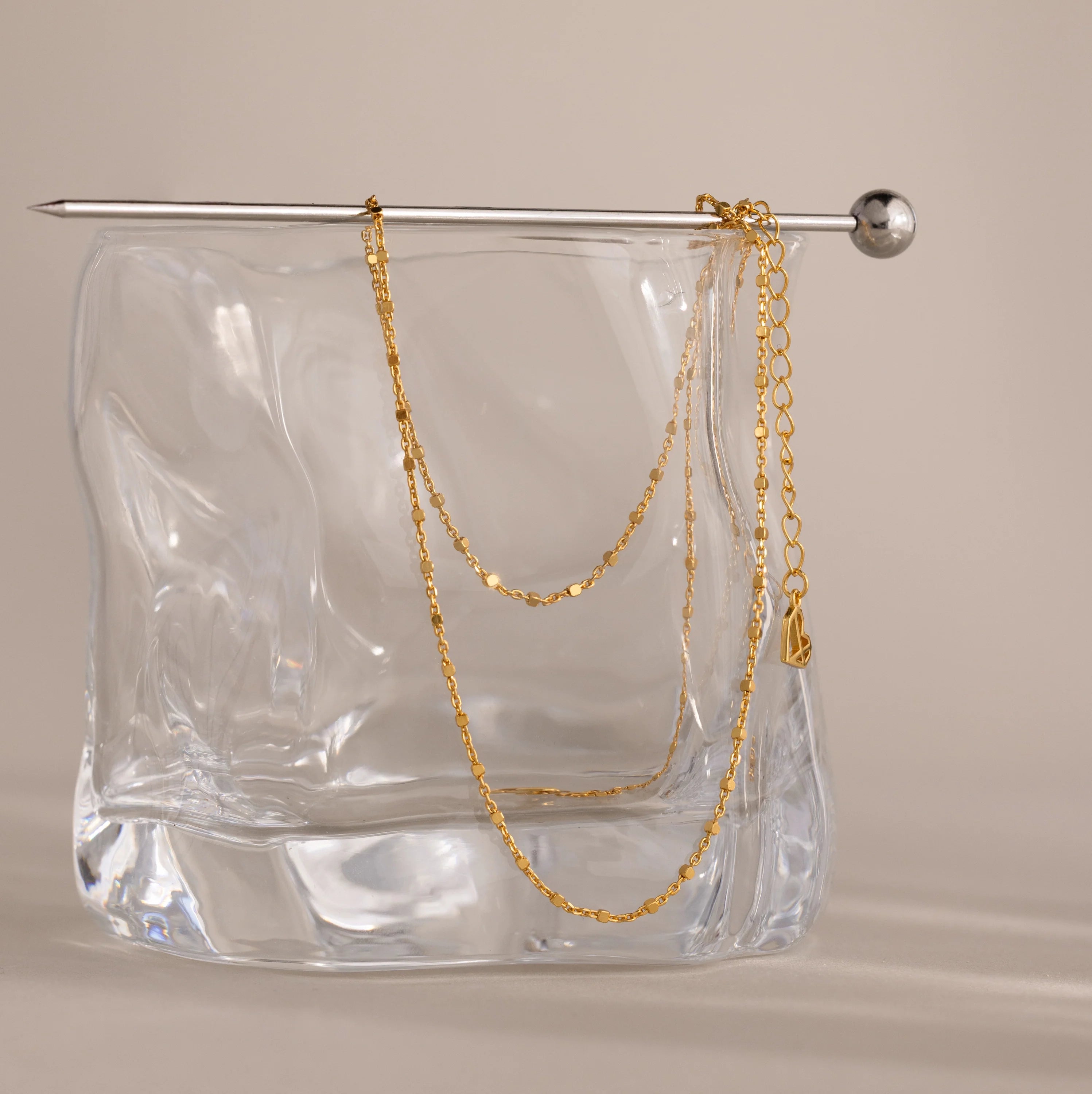 Dot Station Necklace in Silver 18K Gold Plated